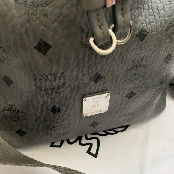MCM Phantom Grey Small Drawstring Handbag - Picture 15 of 15